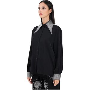 Tpn, Dames, Blouses & Shirts, Zwart, Maat: L Zijde,