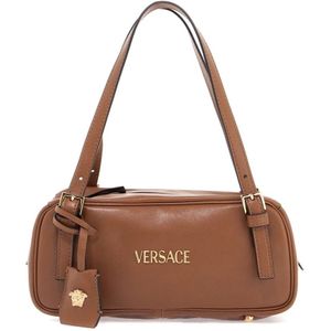 Versace Nappa Leren Bowlingtas , Brown , Dames , Maat: ONE Size