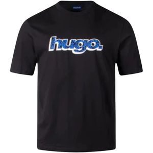Hugo - T-shirt - Zwart - Katoen - Regular Fit