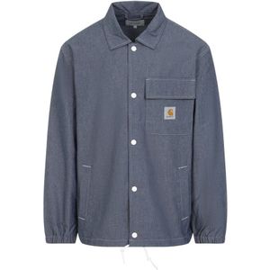 Carhartt Wip, Heren, Jassen, Blauw, Maat: M Katoen,