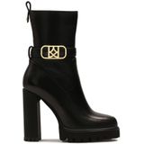 Kazar - Kuitlaarzen - Zwart - Leer - Zwarte Monogramlaarzen