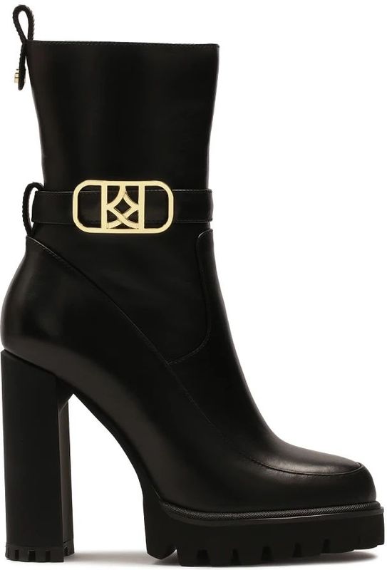 Kazar - Kuitlaarzen - Zwart - Leer - Zwarte Monogramlaarzen