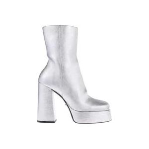 Versace Square Toeline Platform Laarzen , Gray , Dames , Maat: 38 EU