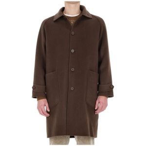 Officine Générale, Heren, Mantels, Bruin, Maat: XL Wol,