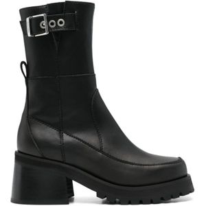 Ganni - Platform Boot - Zwart - Leer - Dames