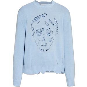 Alexander McQueen, Heren, Truien, Blauw, Maat: L Katoen,