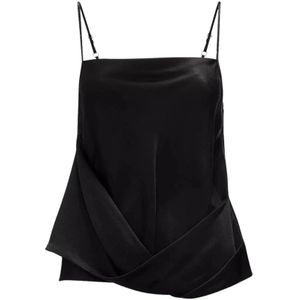 JW Anderson, Dames, Tops, Zwart, Maat: 2XS Viscose,