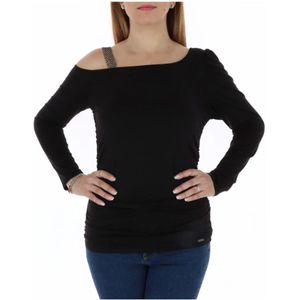 Guess, Dames, Truien, Zwart, Maat: L Spandex,