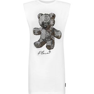 Philipp Plein, Dames, Jurken, Wit, Maat: S Katoen,