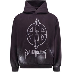 Balenciaga, Heren, Sweatshirts & Hoodies, Zwart, Maat: XS Katoen,