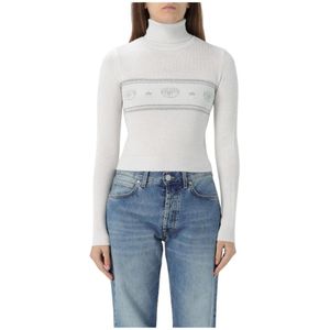 Chiara Ferragni Collection, Dames, Truien, Wit, Maat: L Wol,
