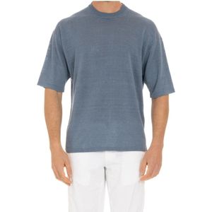 Roberto Collina, Heren, Truien, Blauw, Maat: L Linnen,