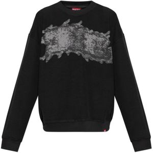 Diesel, Heren, Sweatshirts & Hoodies, Zwart, Maat: L Katoen,