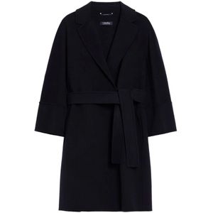 Max Mara, Dames, Mantels, Blauw, Maat: M Wol,