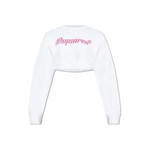 Dsquared2 Sweatshirt met logo , White , Dames , Maat: L