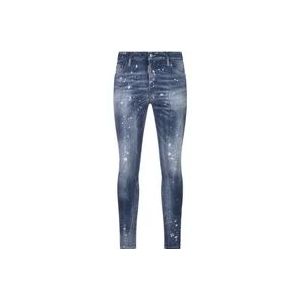Dsquared2 Blauwe Skinny Jeans Medium Wassing , Blue , Heren , Maat: L