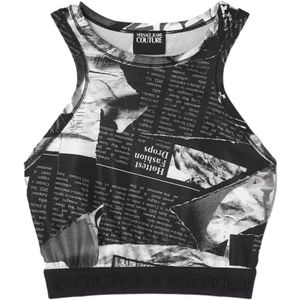Versace Jeans Couture, Dames, Tops, Zwart, Maat: M