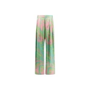 Pinko Viscose broek met Splash print , Multicolor , Dames , Maat: M