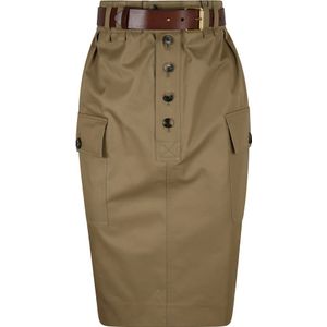 Saint Laurent, Dames, Rokken, Beige, Maat: XS Katoen,