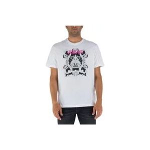 Versace Zilveren Barok T-Shirt , White , Heren , Maat: XL