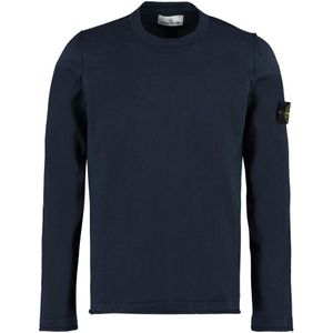 Stone Island, Heren, Truien, Blauw, Maat: 2XL Katoen,