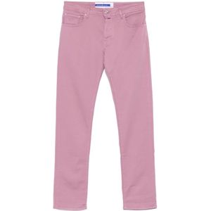 Jacob Cohën, Heren, Jeans, Roze, Maat: W35 Katoen,