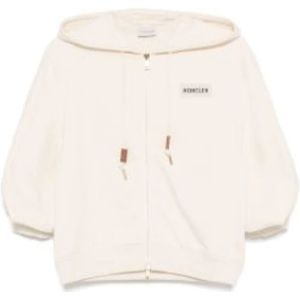 Moncler, Dames, Sweatshirts & Hoodies, Beige, Maat: L