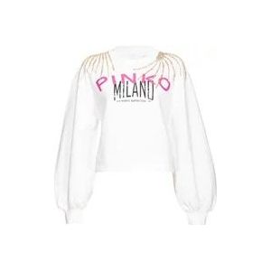 Pinko Stijlvolle Sweatshirt voor dagelijks gebruik , White , Dames , Maat: M
