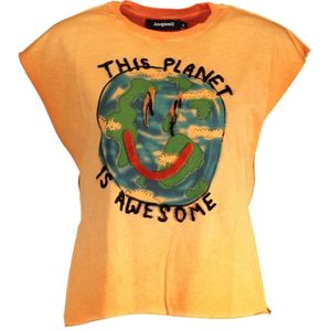 Desigual, Dames, Tops, Oranje, Maat: L Katoen,