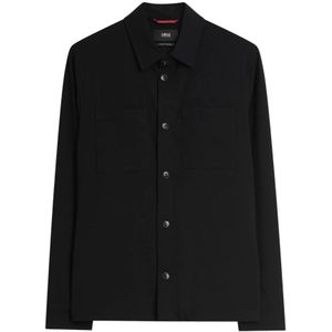 Zwart Overhemd - Lange Mouwen - Normale Kraag - Met Borstzakken