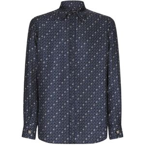 Dolce & Gabbana - Hemd - Marineblauw - Zijde - Lange Mouwen