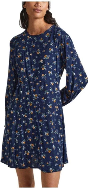 Pepe Jeans - PL953400 - Jurk - Marineblauw - Casual - Viscose - Lange Mouwen