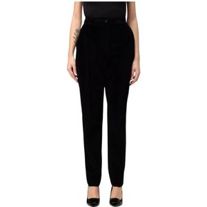 Dolce & Gabbana, Dames, Broeken, Zwart, Maat: XS Velours,