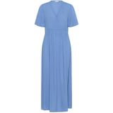 Kaffe - Myrna - Jurk - Ultramarine Blauw - Viscose - V-hals - Lang