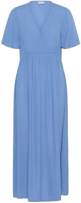 Kaffe - Myrna - Jurk - Ultramarine Blauw - Viscose - V-hals - Lang