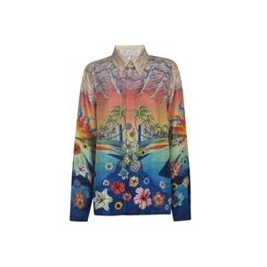 Casablanca Zijden overhemd met grafische print , Multicolor , Dames , Maat: S