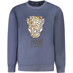 Cavalli Class, Dames, Sweatshirts & Hoodies, Blauw, Maat: L Katoen,