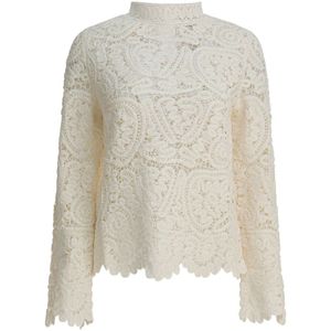 Loulou Studio, Dames, Blouses & Shirts, Wit, Maat: M Zijde,