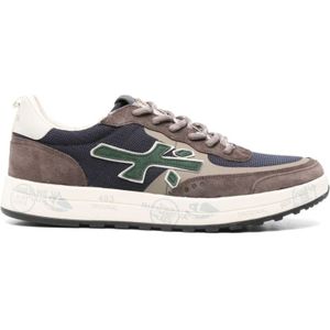 Premiata Bruin Blauw Veterschoenen , Multicolor , Heren , Maat: 42 EU