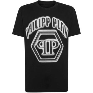 Philipp Plein, Heren, Tops, Zwart, Maat: M Katoen,