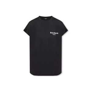 Balmain T-shirt met logo , Black , Dames , Maat: S