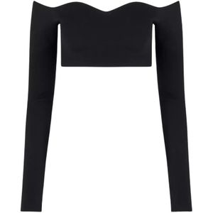 Nina Ricci, Dames, Tops, Zwart, Maat: L Wol,