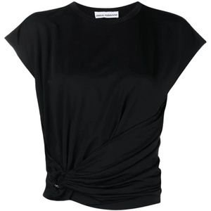 Rabanne, Dames, Tops, Zwart, Maat: 2XS Viscose,