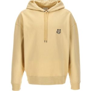 Maison Kitsuné, Heren, Sweatshirts & Hoodies, Beige, Maat: L Katoen,