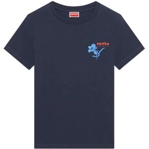 Kenzo, Dames, Tops, Blauw, Maat: S Katoen,
