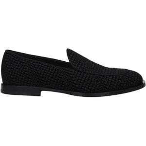 Dolce&Gabbana - Velvet Slip-On Loafer - Zwart - Leerzool