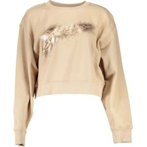Guess, Dames, Sweatshirts & Hoodies, Beige, Maat: 2XL Katoen,