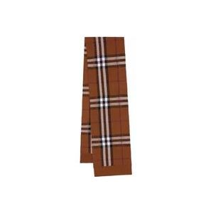 Burberry Geruite Wolmix Gebreide Sjaal , Brown , Dames , Maat: ONE Size