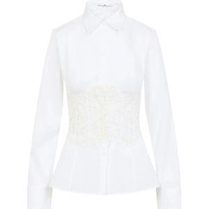 Ermanno Scervino, Dames, Blouses & Shirts, Wit, Maat: S Katoen,