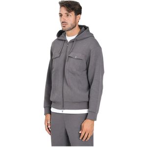 Armani Exchange - Grijze Rits Trui - Heren - Minimalistisch Design